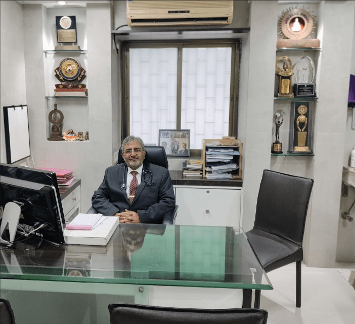 Dr. Ishwar Gilada in his consultation room at Unison